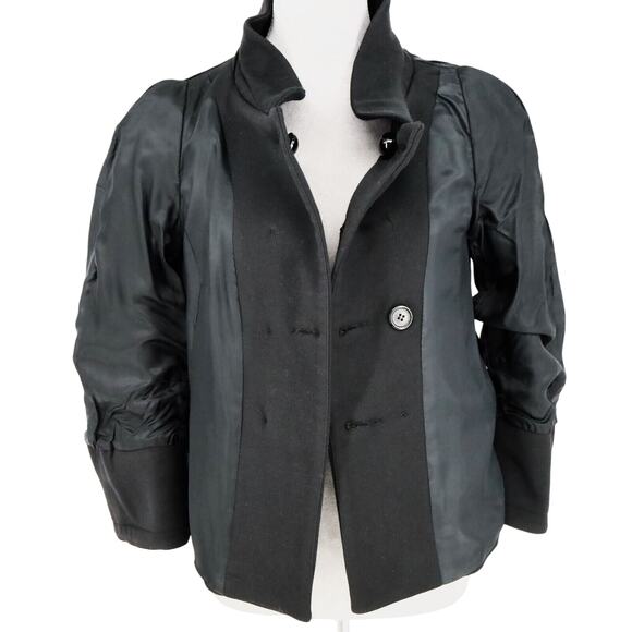 Zara Basic Jacket Womens Medium Black Double Breasted Wool Blend Pockets Lined - Picture 11 of 16